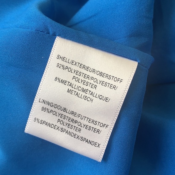 Badgley Mischka Strapless Metallic Blue Dress 2 - Picture 12 of 14